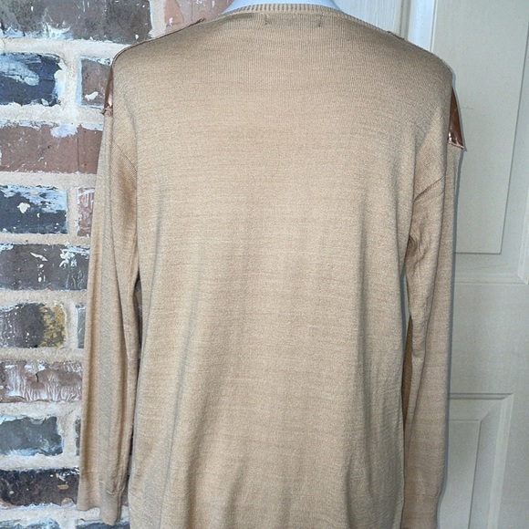 Vintage Verve Ami Gold Satin and Knit Long Sleeve Sweater Y2K Size Small - Picture 4 of 8